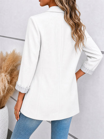 Damen Blazer mit Reverskragen und hochgekrempelten Ärmeln