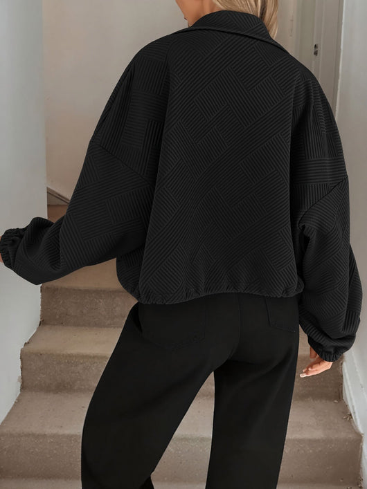 Damen Baseballjacke mit Reißverschluss und Kordelzug