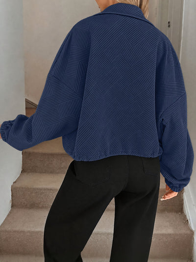 Damen Baseballjacke mit Reißverschluss und Kordelzug