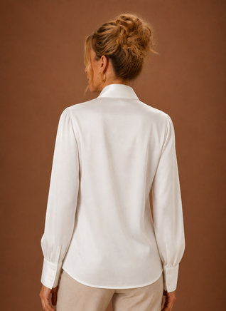Damen Bluse in Satinoptik mit Schleife