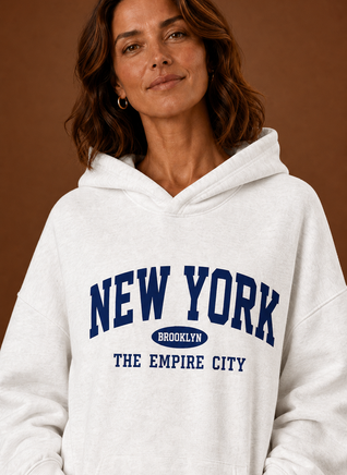 Damen Kapuzenpullover oversized mit Print