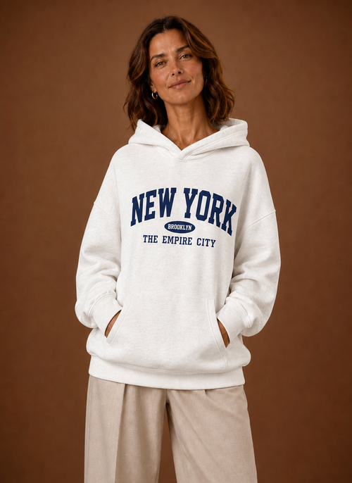 Damen Kapuzenpullover oversized mit Print