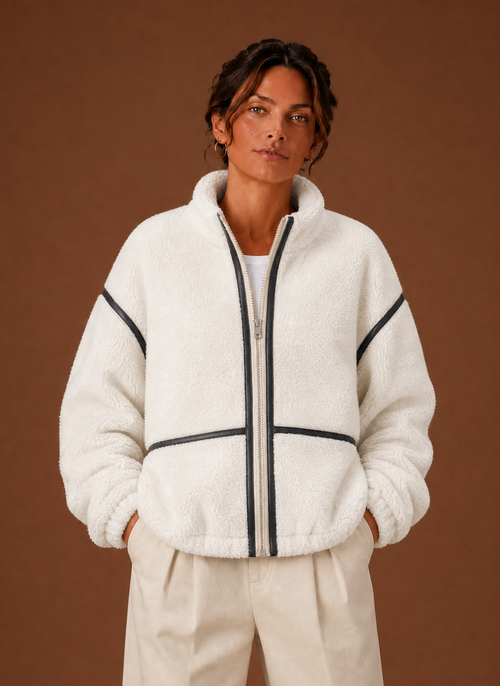 Damen Sherpa-Jacke mit Reißverschluss
