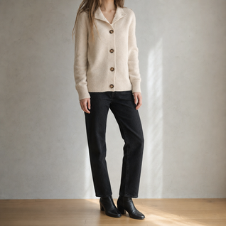 Wulfine | Damen Strickjacke mit Knopfleiste