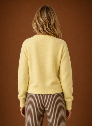 Damen Strickjacke mit Rundhals und Knopfleiste